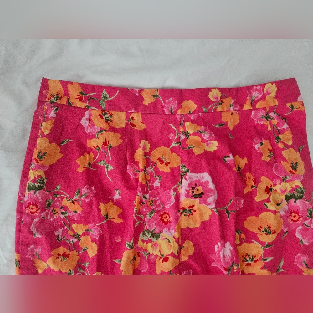 EMMA JAMES Pink & Orange Floral Cropped Pants | SZ 8 - Picture 4 of 5